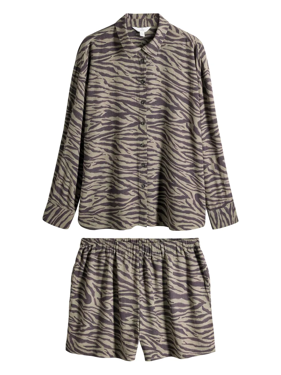 Geo Next The Set completo donna camicia shorts zebrato leggero