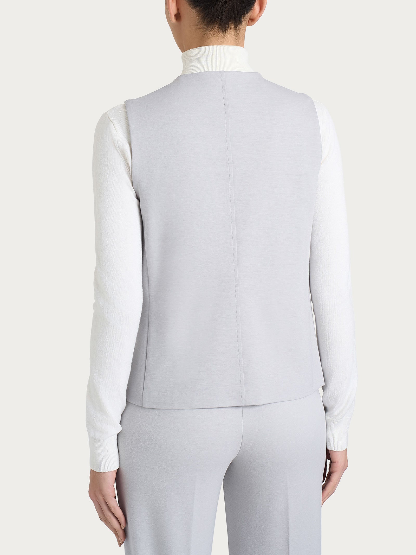 Ragno Compact Gilet 4 Bottoni Ghiaia Mel. cashmere