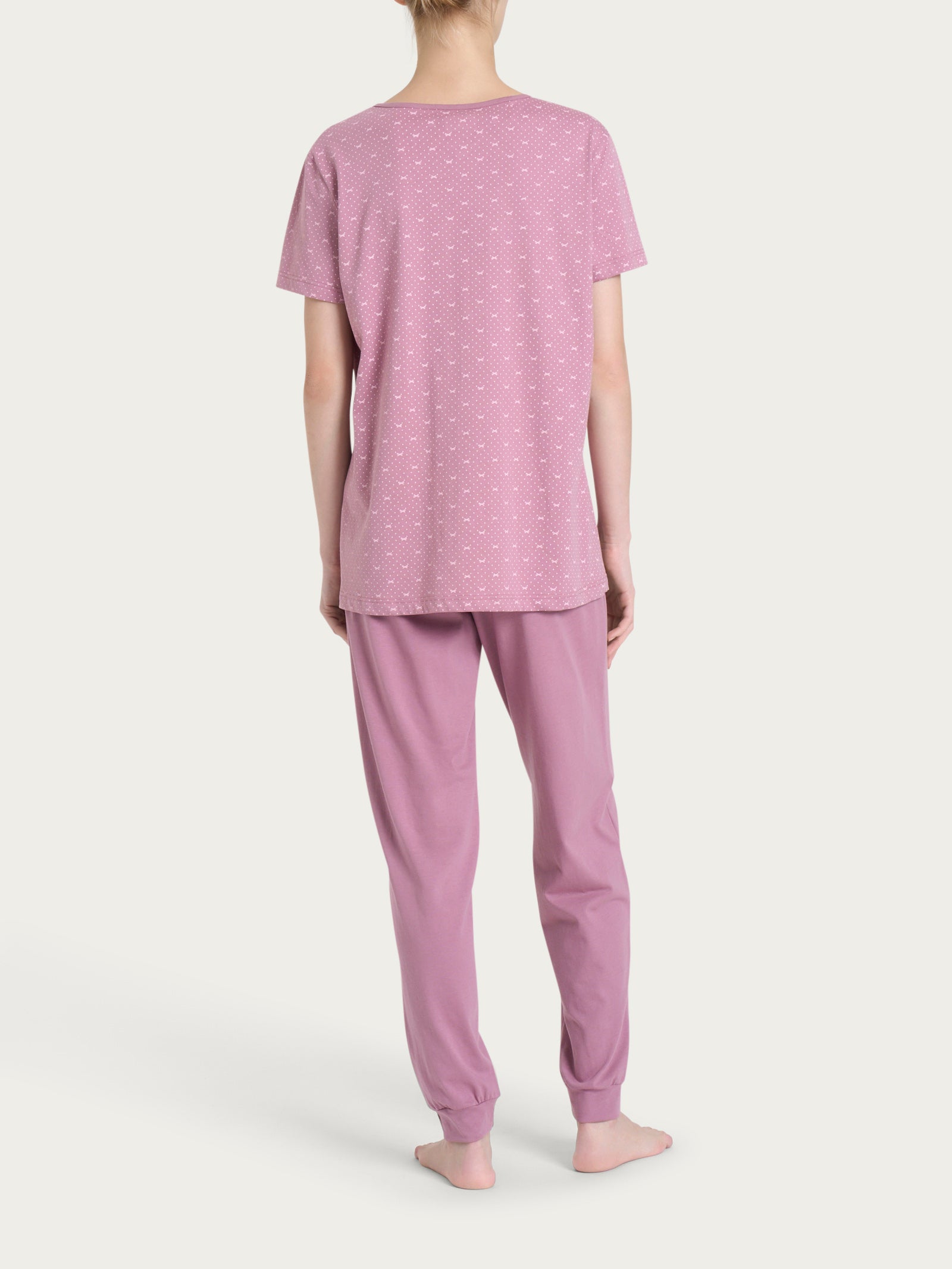 Ragno Sweet Emotion Pigiama trittico jersey cotone Dusky Orchid