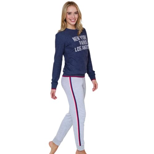 Lady C Pigiama Donna XL Punto Milano Cotone Garzato Invernale