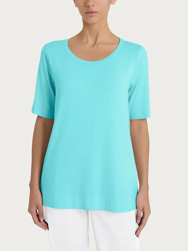 Ragno Viscosa Summer T-Shirt Girocollo Pool Blue