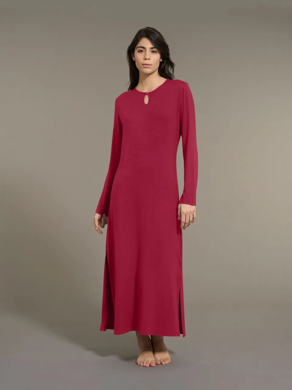 Ragno camicia da notte lunga Tibetan Red micromodal