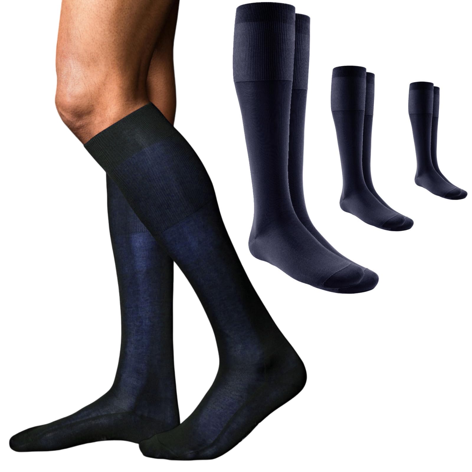 Lady C Dublo calze lunghe uomo misto lana 3 paia eleganti invernali