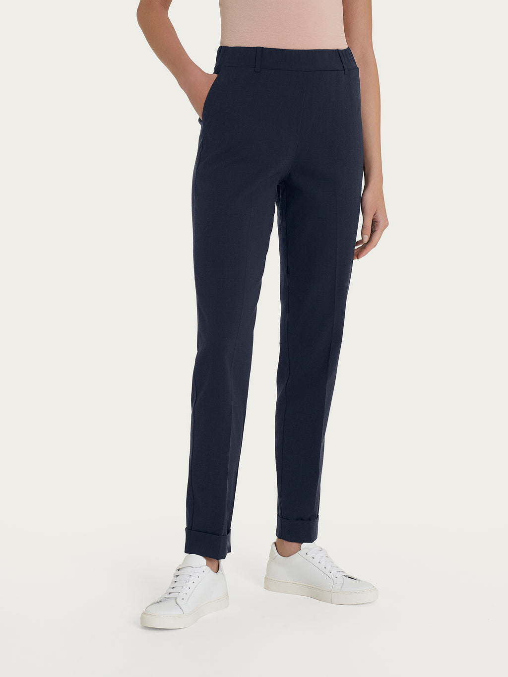 Ragno Super Natural pantaloni chino slim donna Bleu tencel