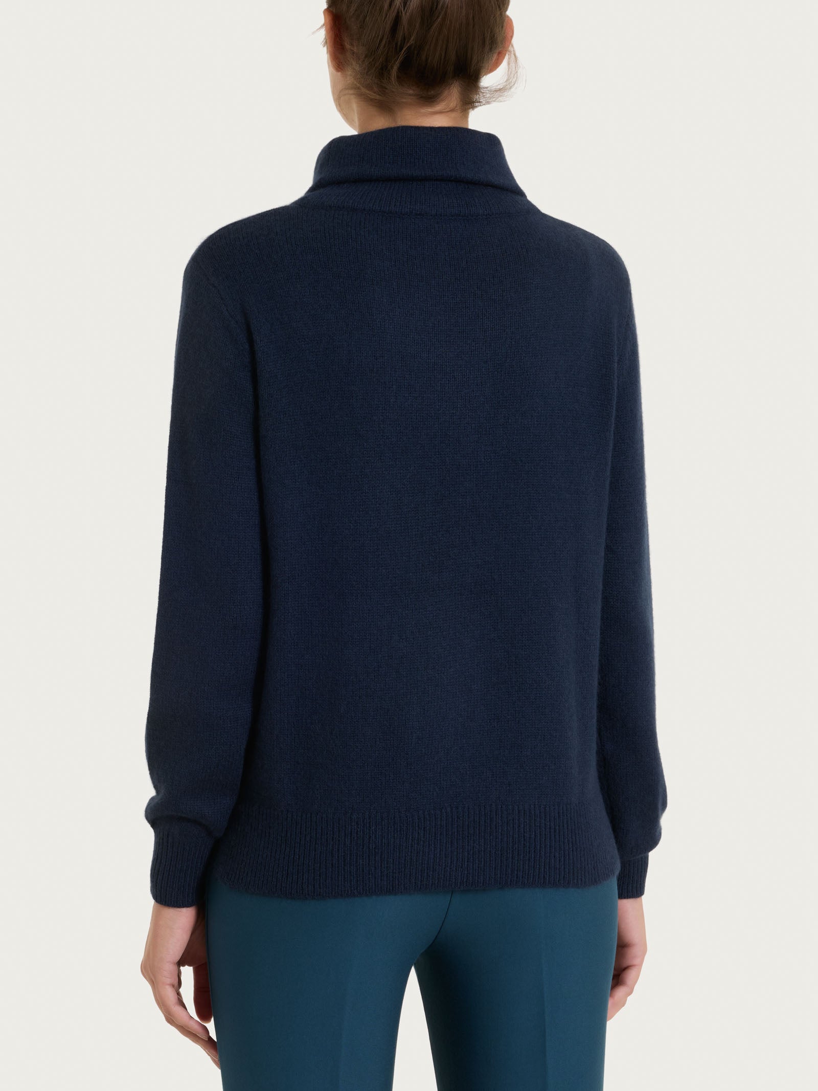 Ragno Natural Soft Maglia Collo Alto Blu