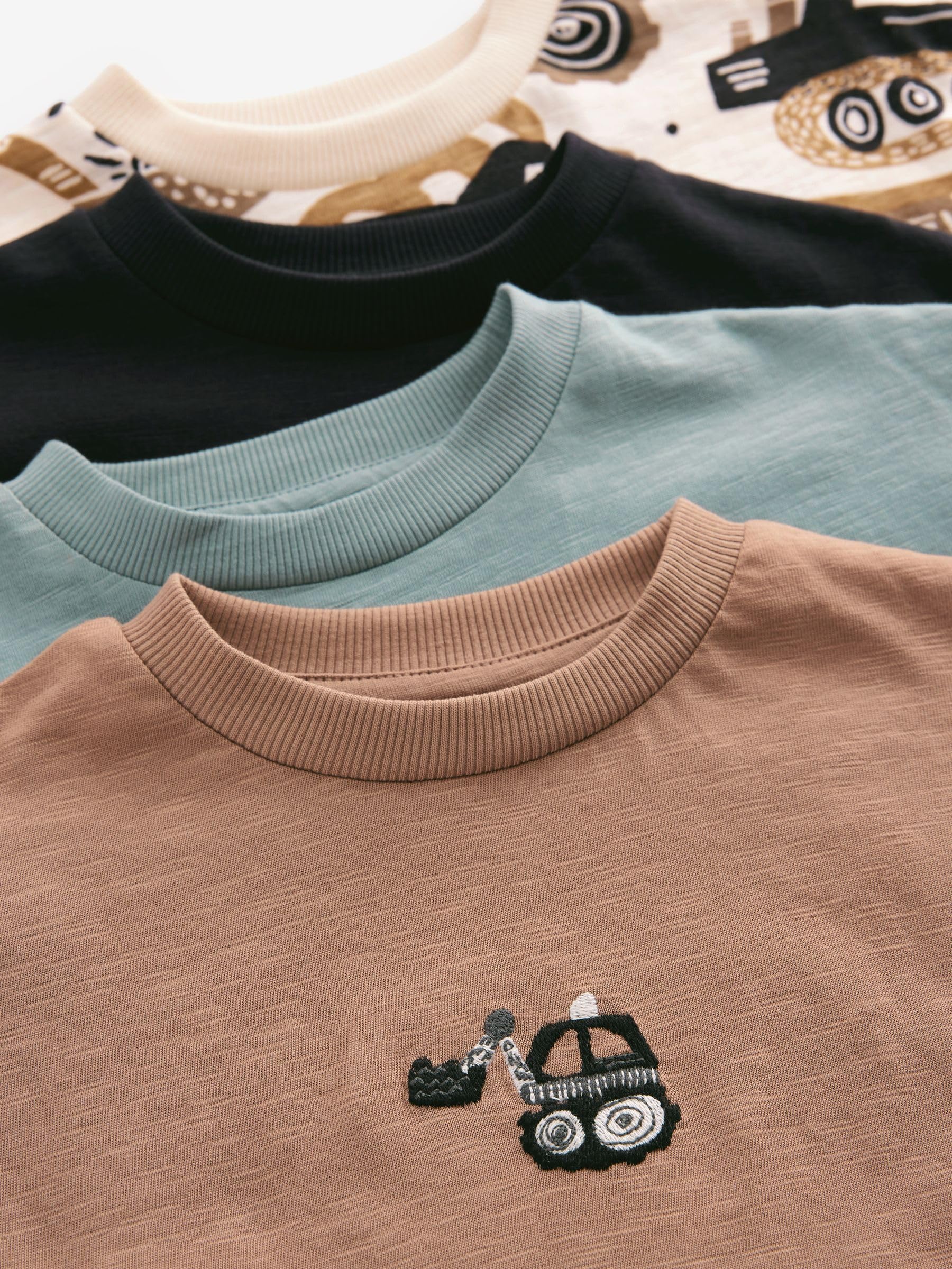 Next T-shirt girocollo cotone 4 pezzi stampe miste
