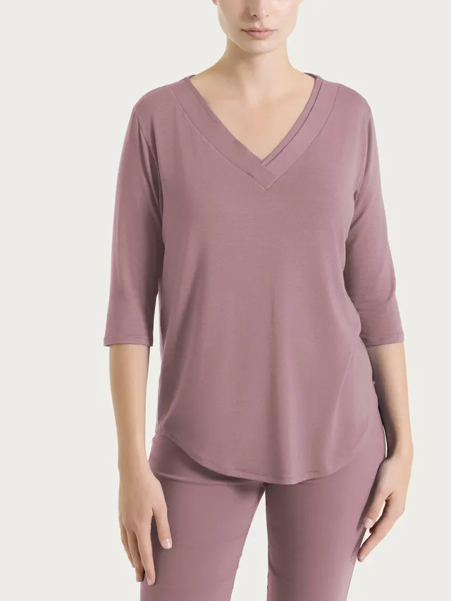 Ragno Viscosa Summer Maglietta Scollo V Twilight Mauve