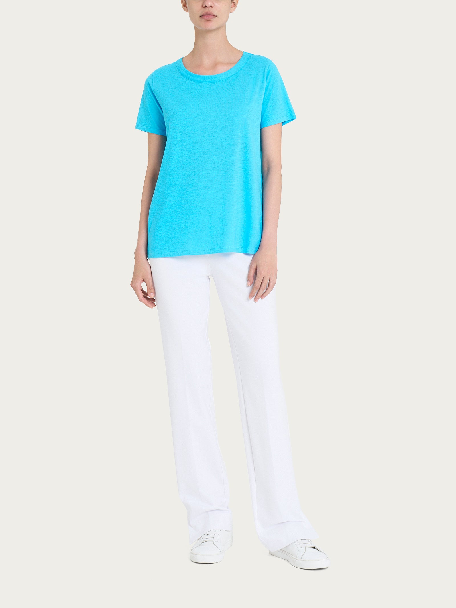 Ragno Gem Maglietta girocollo donna Aquarius slub jersey cotone