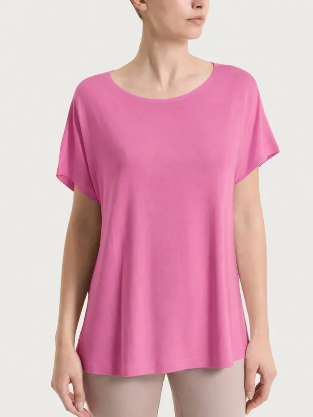 Ragno Viscosa Summer maglietta girocollo kimono Red Violet
