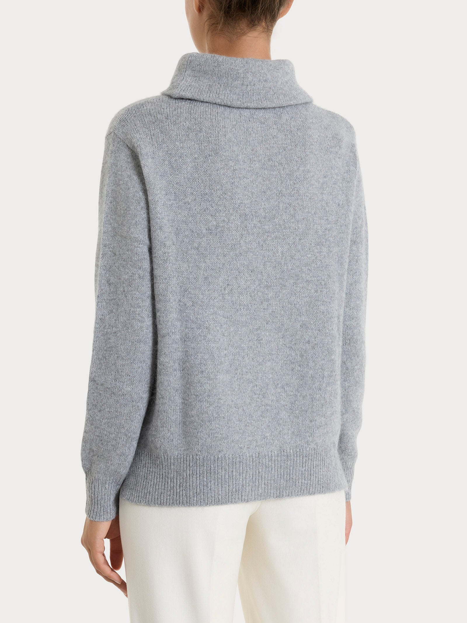 Ragno Natural Soft Maglia Collo Alto Donna Ghiaia Morbida