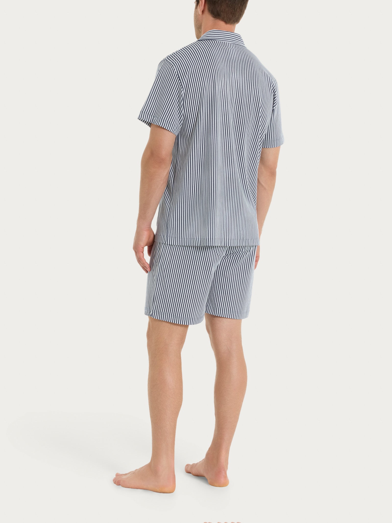Ragno Jersey Cotone Pigiama corto aperto righe bianco