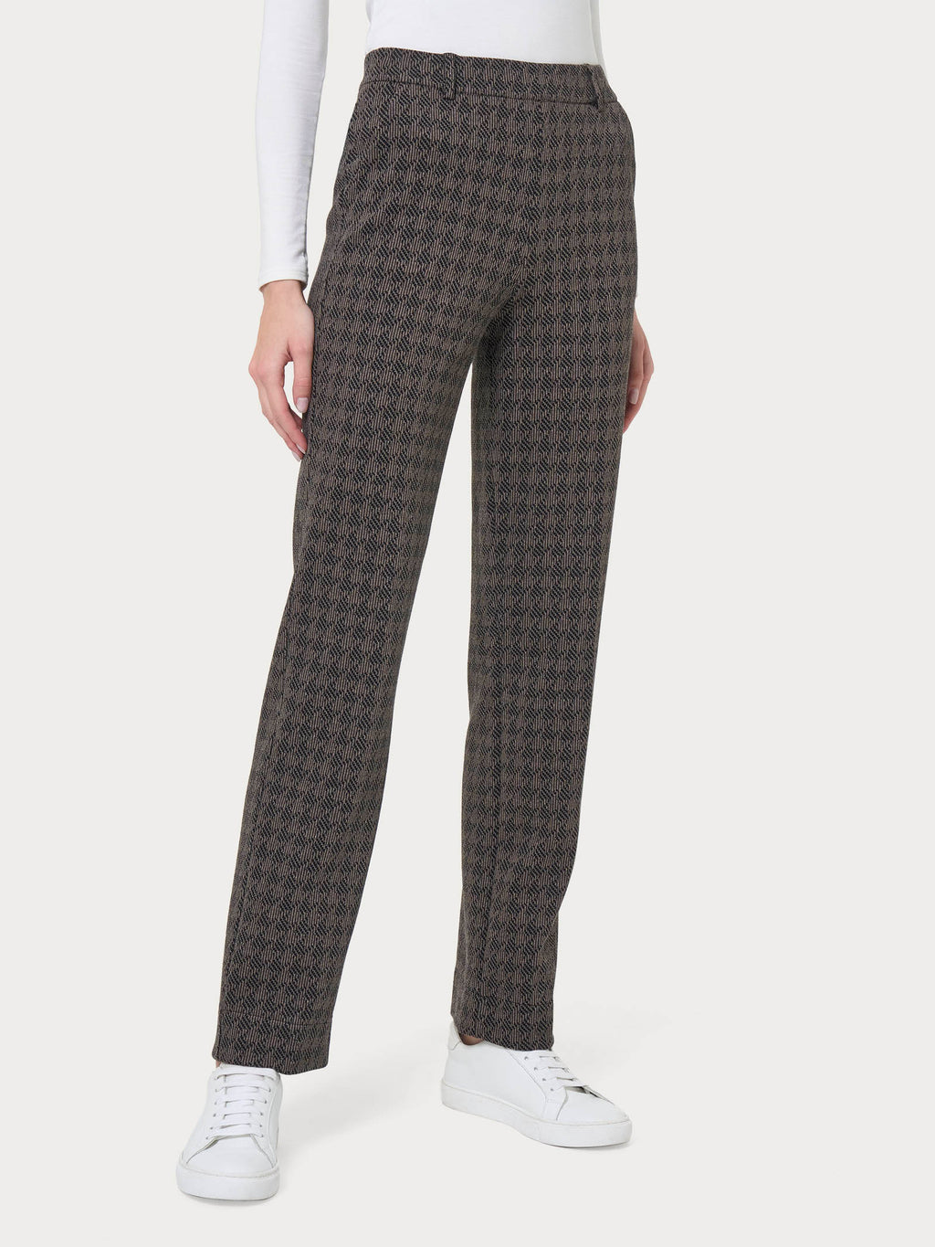 Ragno Eco Jacquard Pantalone dritto pied-de-poule Pine Bark