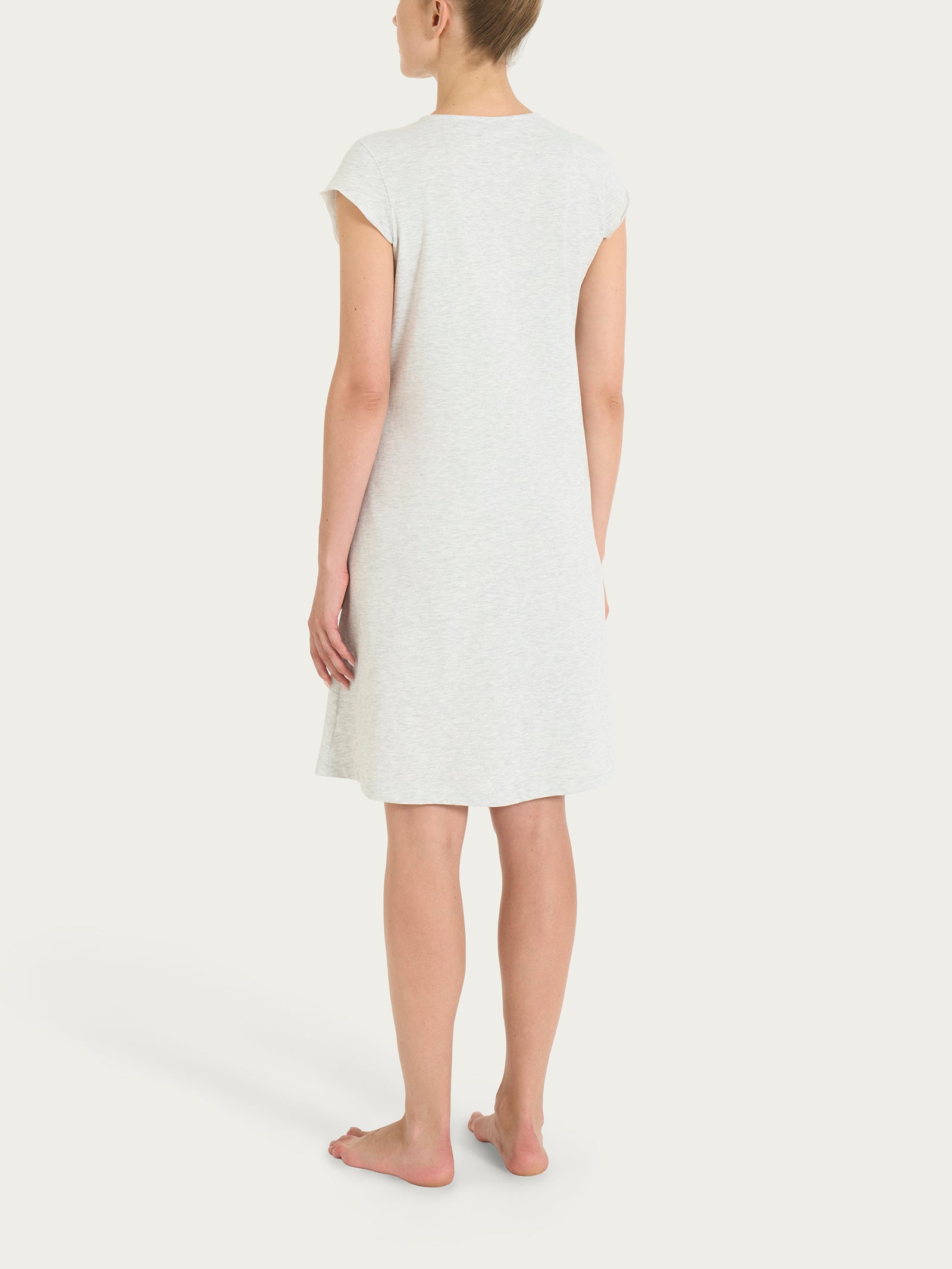 Ragno Jersey Cotone Camicia da Notte Ghiaia Mel. collo serafino