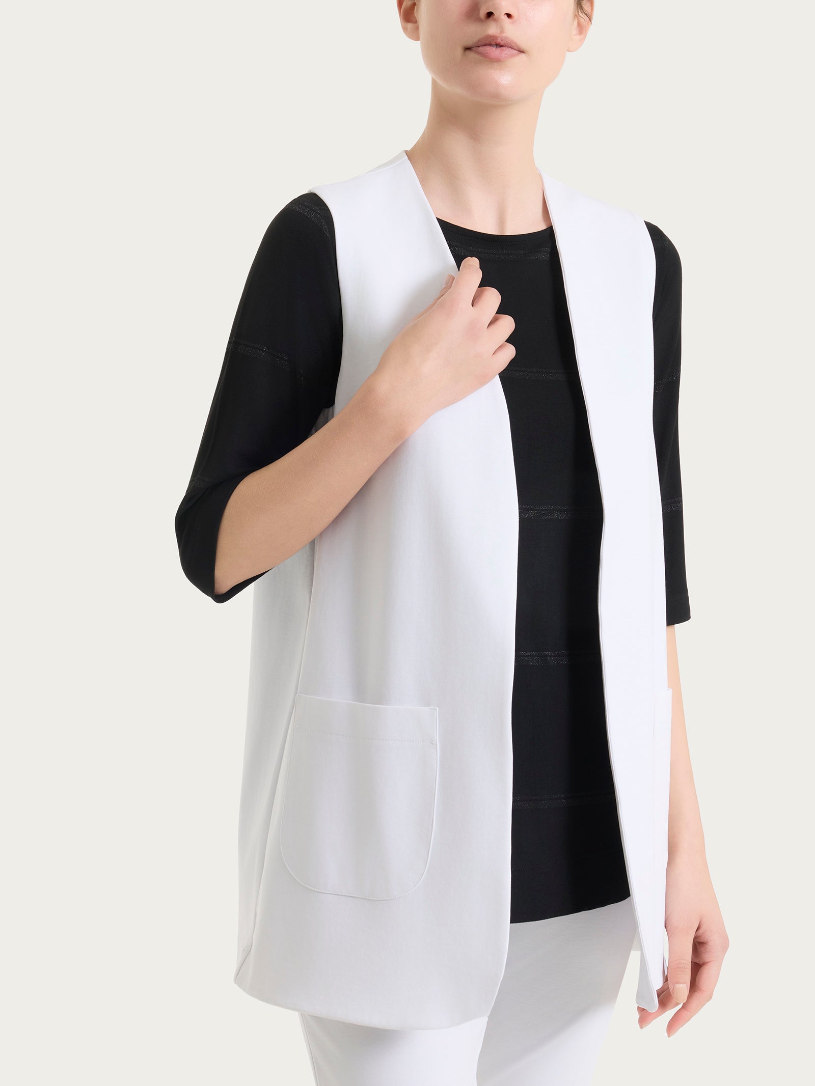 Ragno Compact Light Gilet aperto gilet bianco cotone