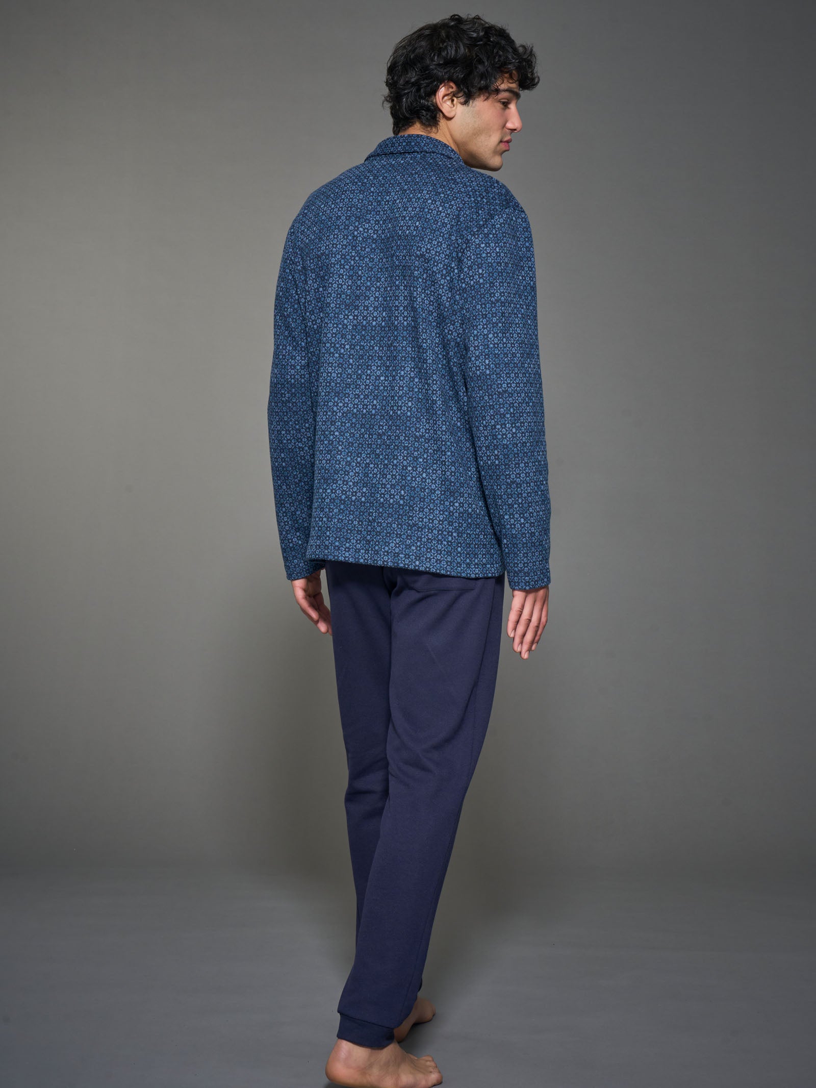Ragno Cotton Eco Pile Pigiama Aperto Uomo Delave