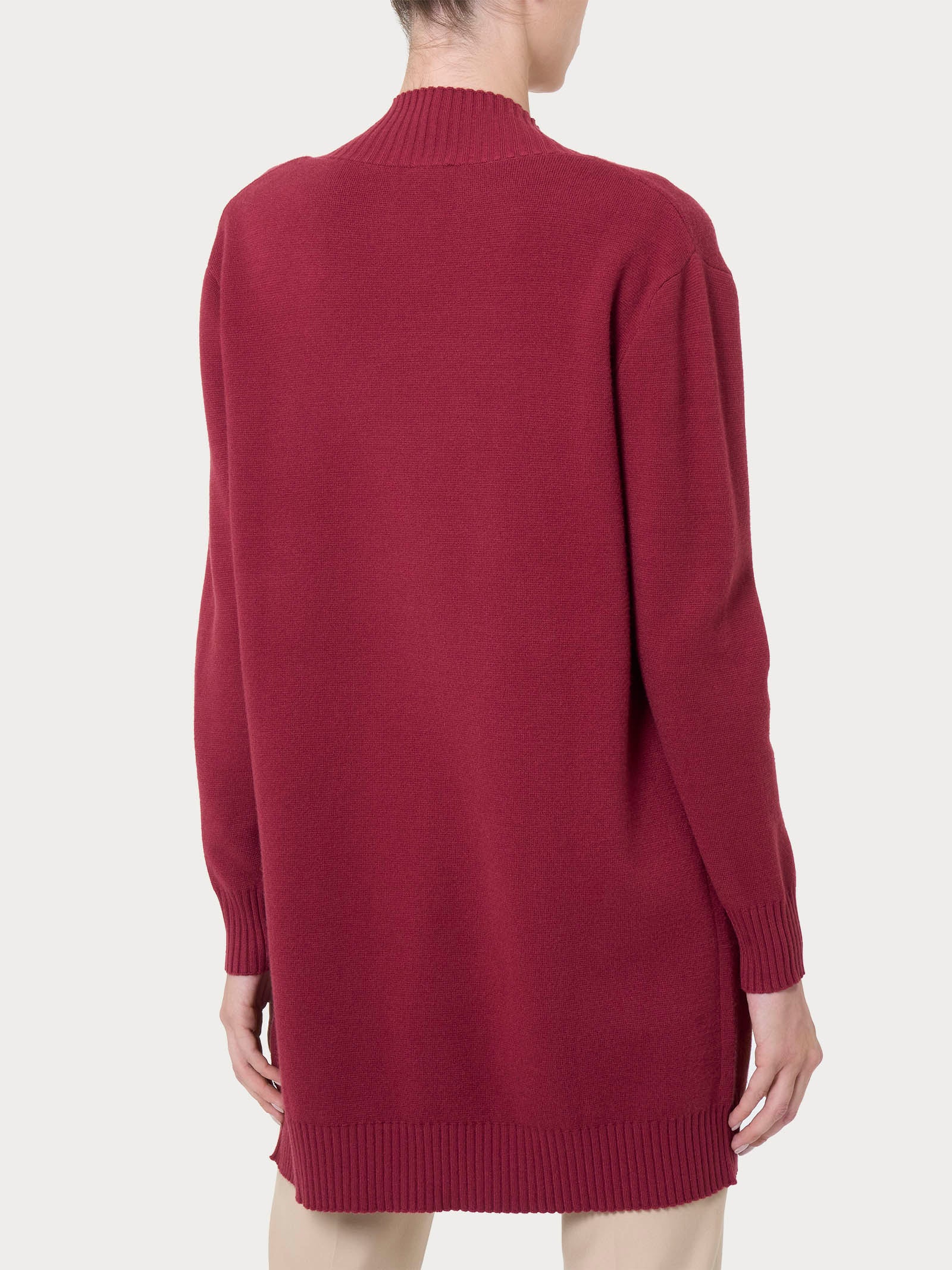 Ragno Super Soft cardigan lungo aperto Tibetan Red tasche