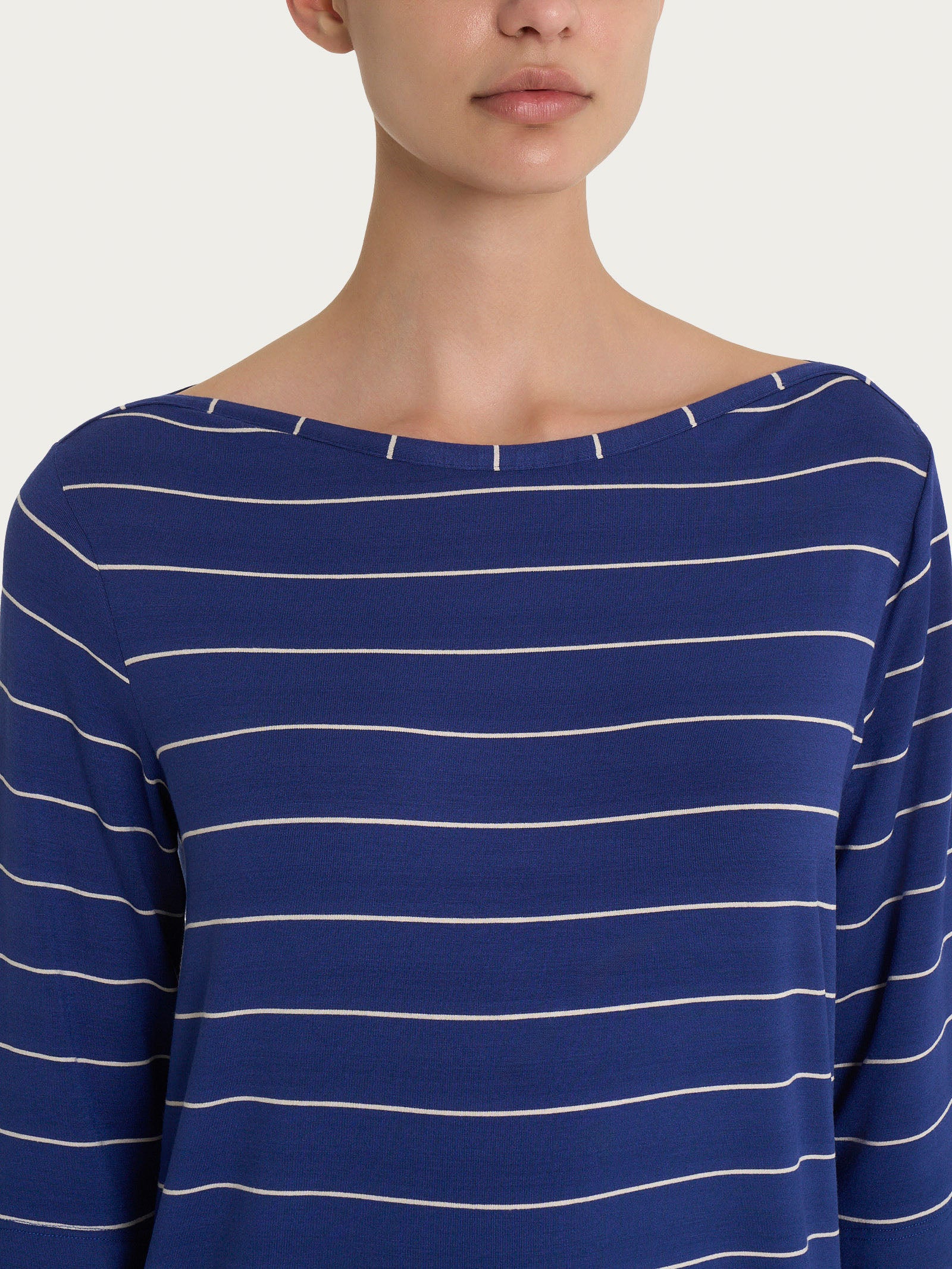Ragno maglietta soft righe blueberry viscosa 65 cm