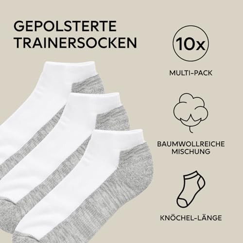Next calze corte uomo bianche grigie misto cotone