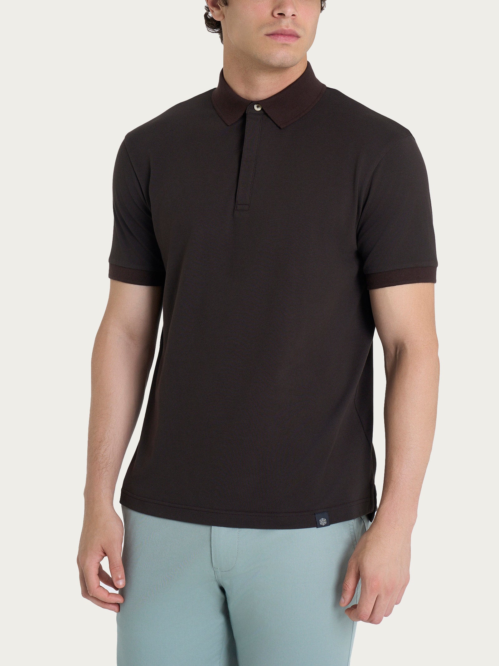 Ragno Sport Cotton Piquet Stretch Polo Chocolate Torte cotone