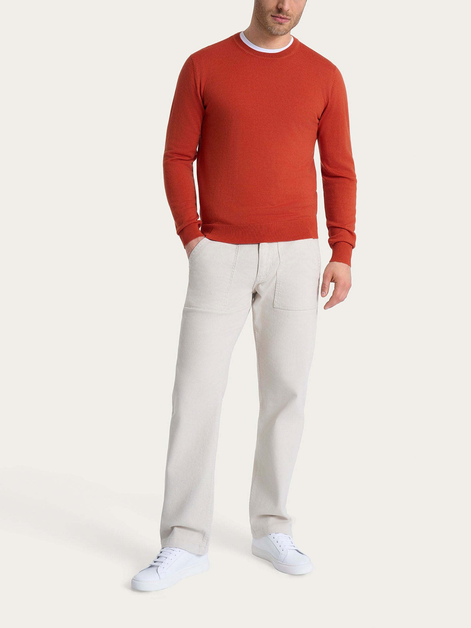 Ragno Merino Soft pull girocollo Rust lana merino uomo