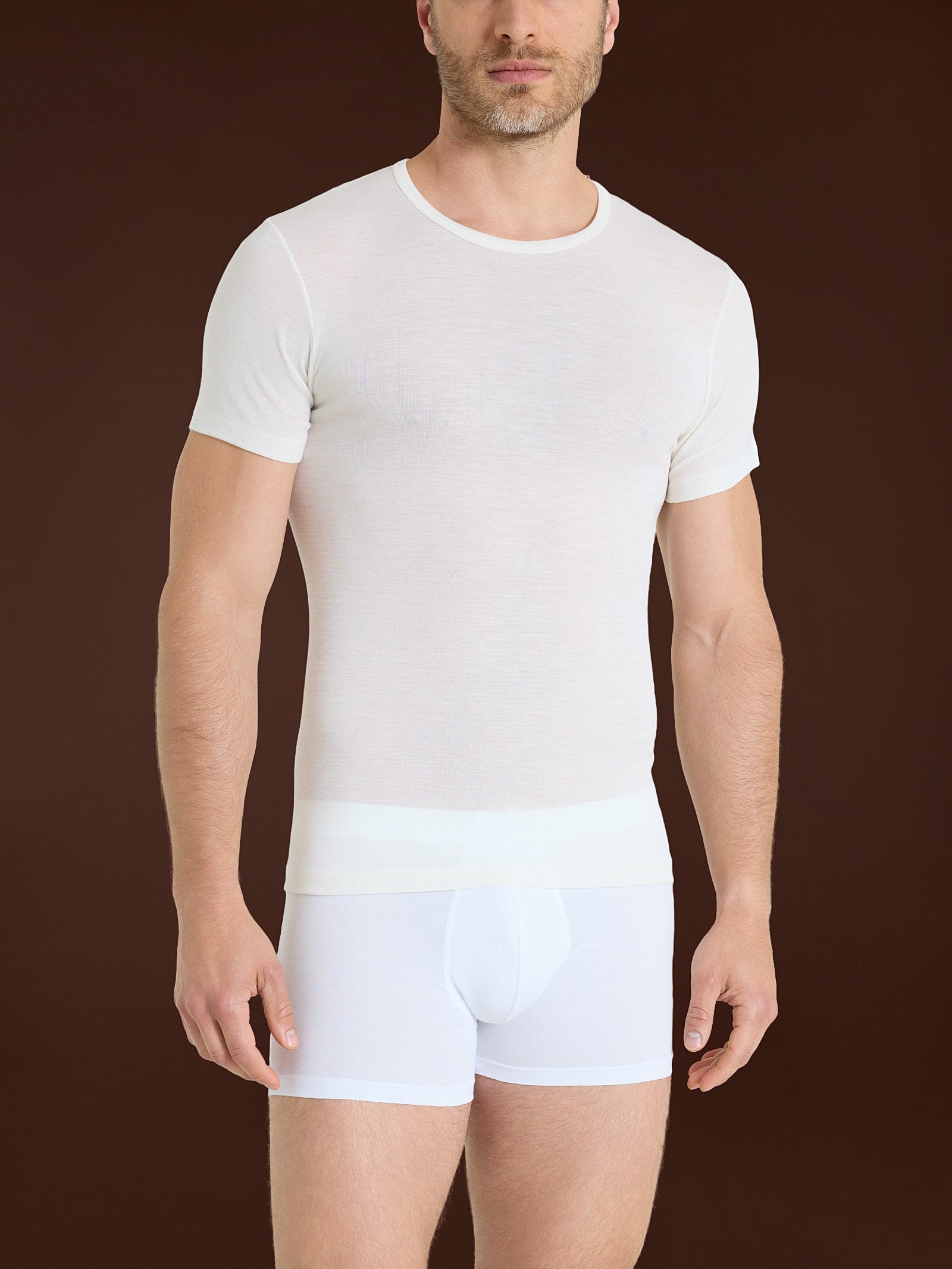 Ragno Wonderwool Maglietta girocollo lana bianco seta