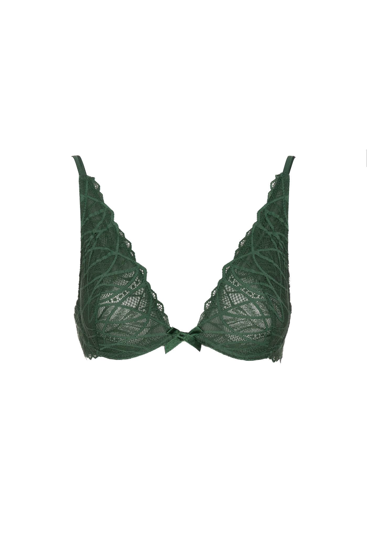 Goldenpoint Tyche Enchanted Wood Bralette pizzo e satin spalline regolabili