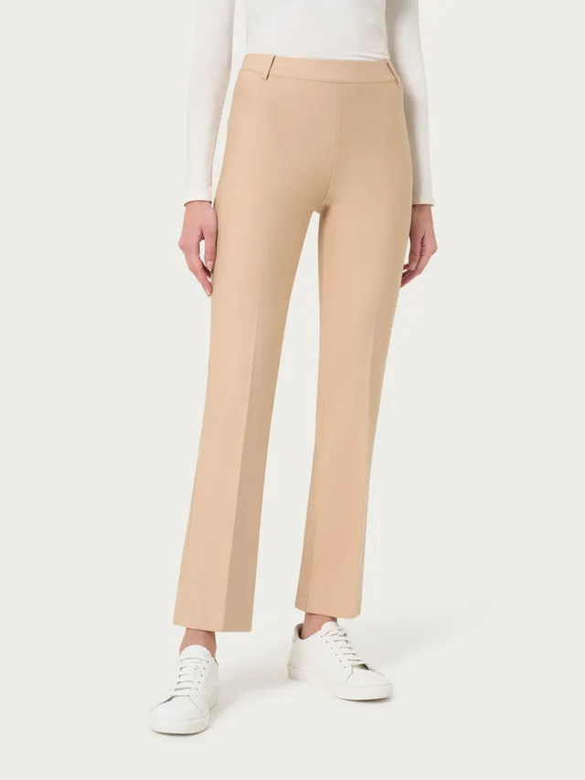 Ragno Compact Pantaloni Flare Cropped Irish Cream Elasticizzati