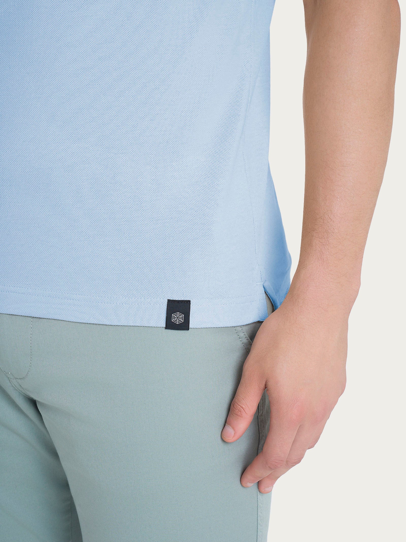 Ragno Cotton Piquet Polo Uomo Dusty Blue Regular