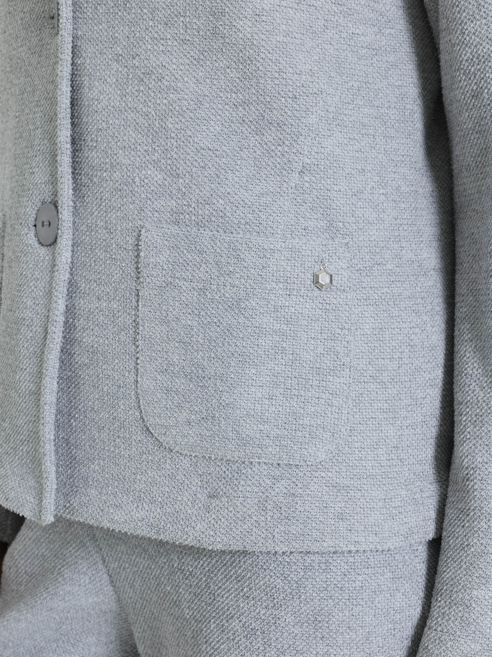 Ragno Comfort blazer corto donna grigio melange japanese fleece