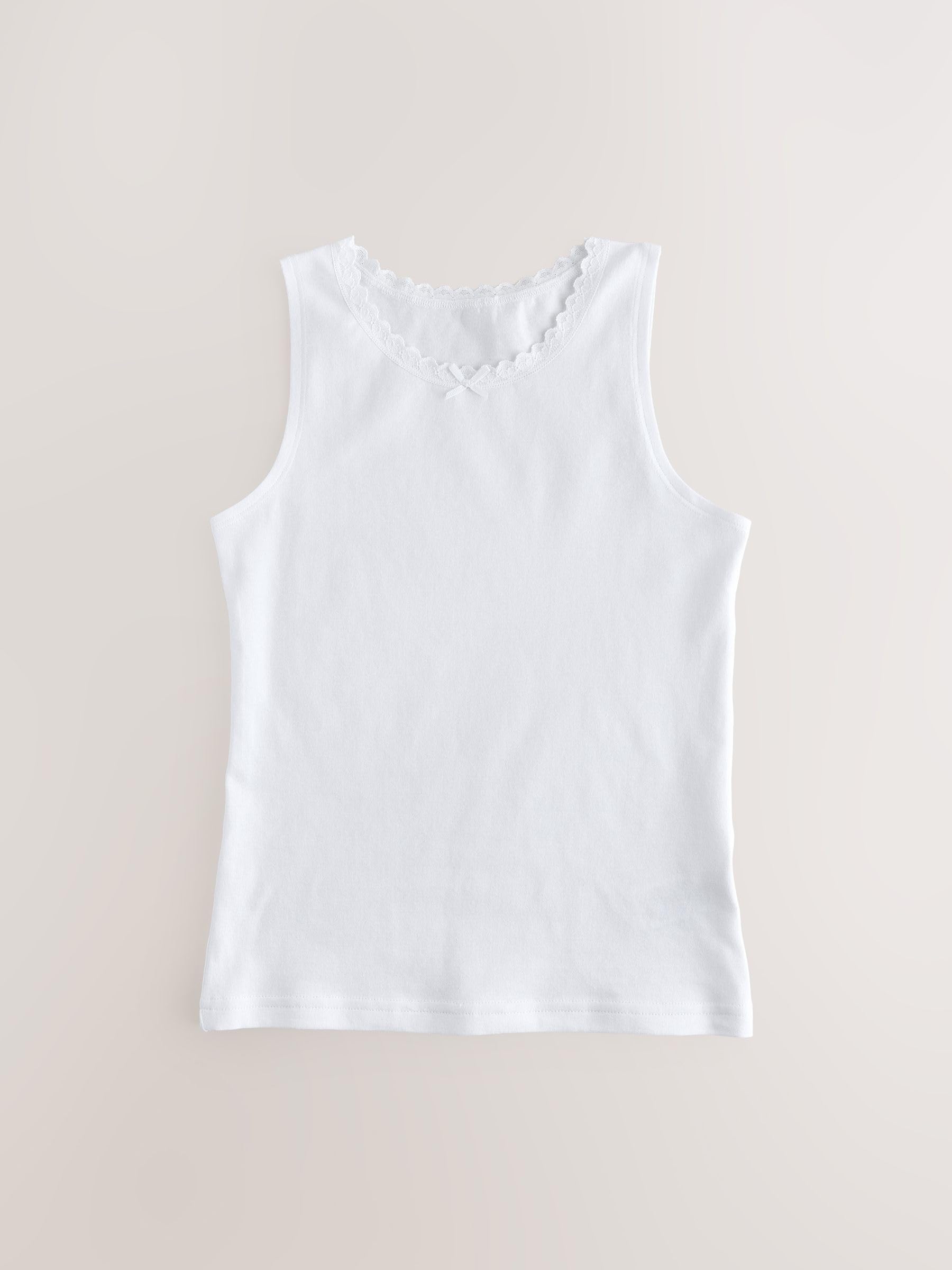 Next 5 canotte bambina pizzo 5-6 anni cotone