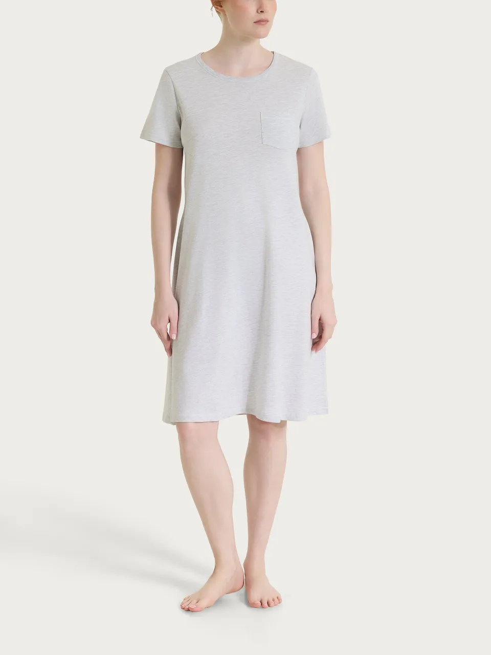 Ragno Jersey Cotone camicia notte maniche corte Ghiaia jersey