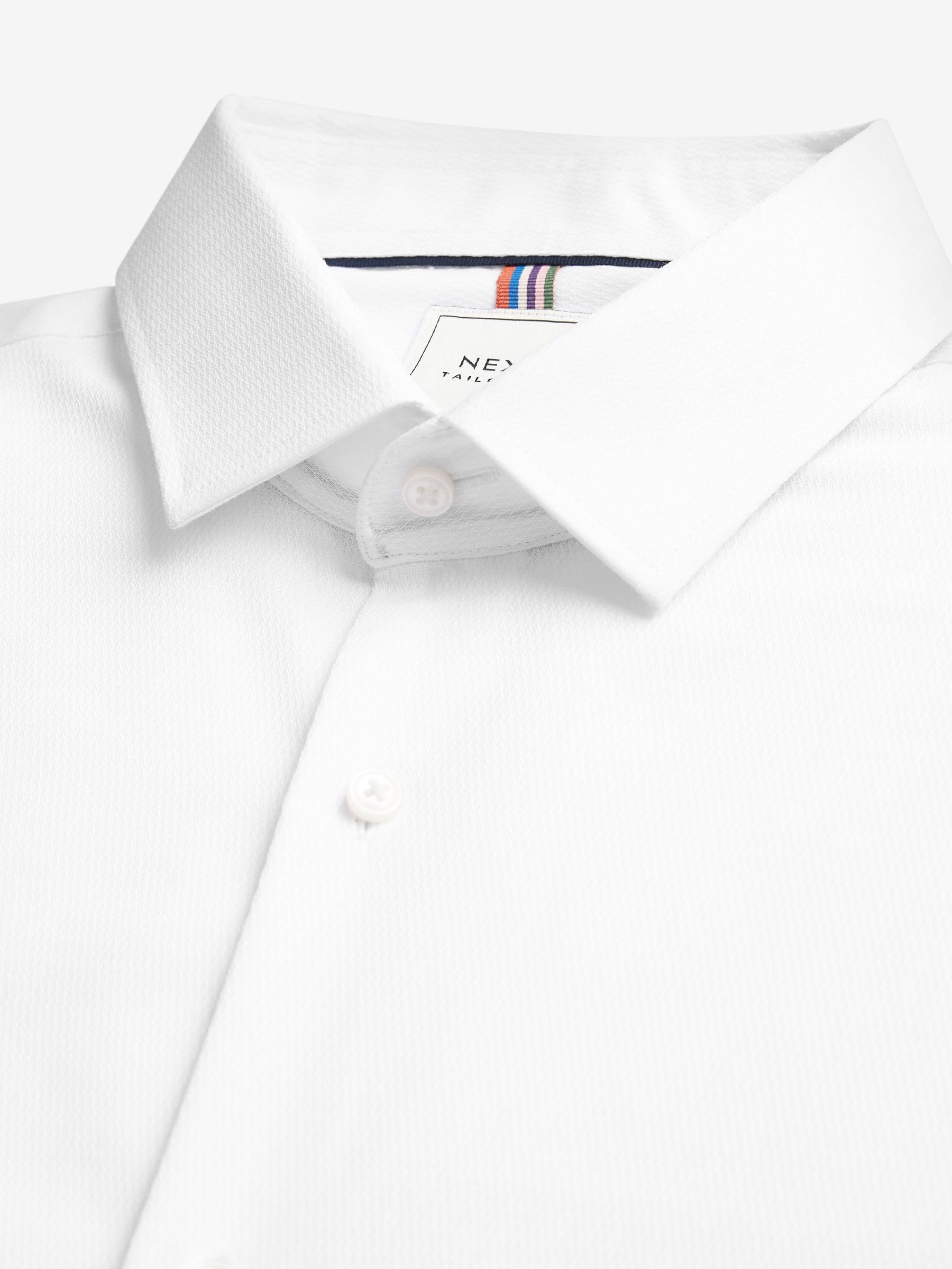 NEXT Camicia Easy-Care Testurizzata Uomo Polsino Singolo