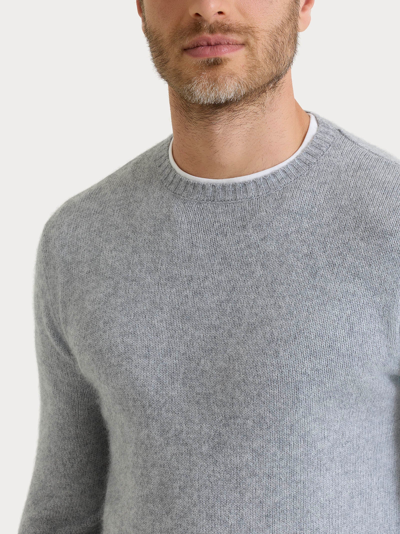 Ragno Natural Soft pull girocollo grigio Ghiaia Mel. uomo