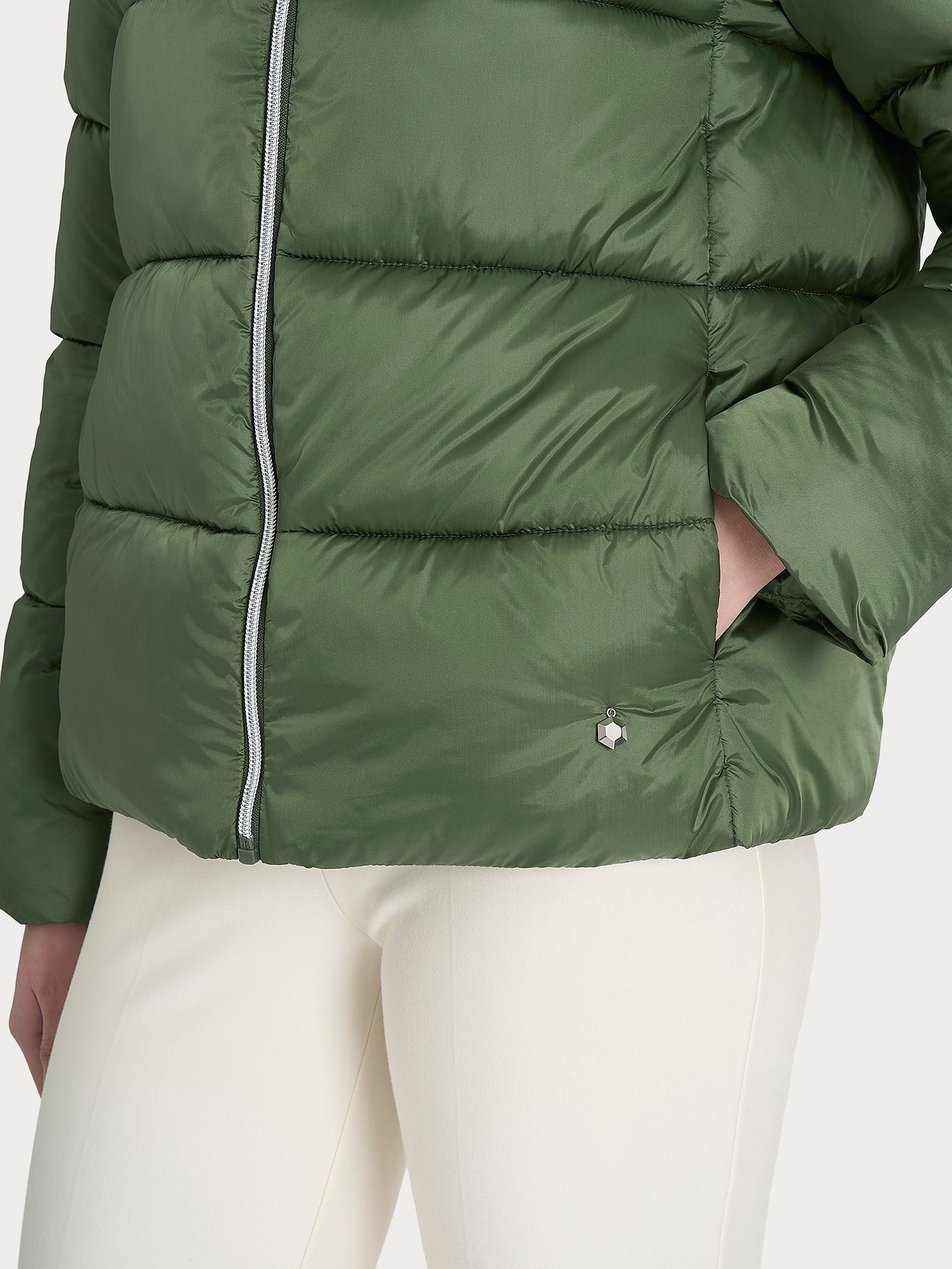 Ragno Vegan Down piumino collo alto Bronze Green