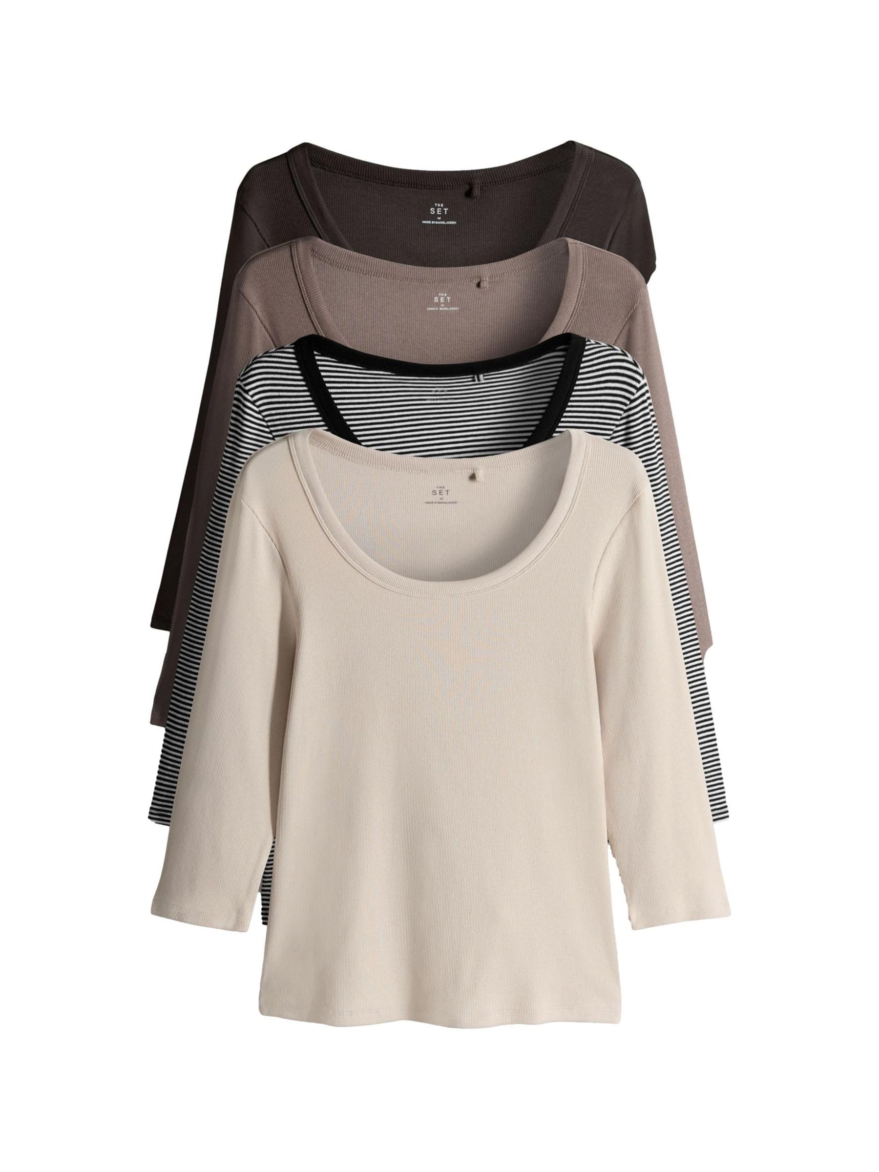 Geo Next The Set t-shirt coste donna scollo rotondo confezione 4 pezzi