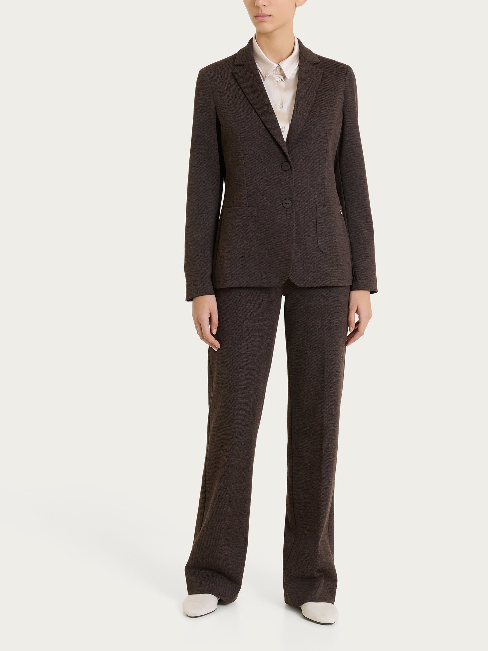Ragno Compact blazer giacca donna marrone tweed 2 bottoni