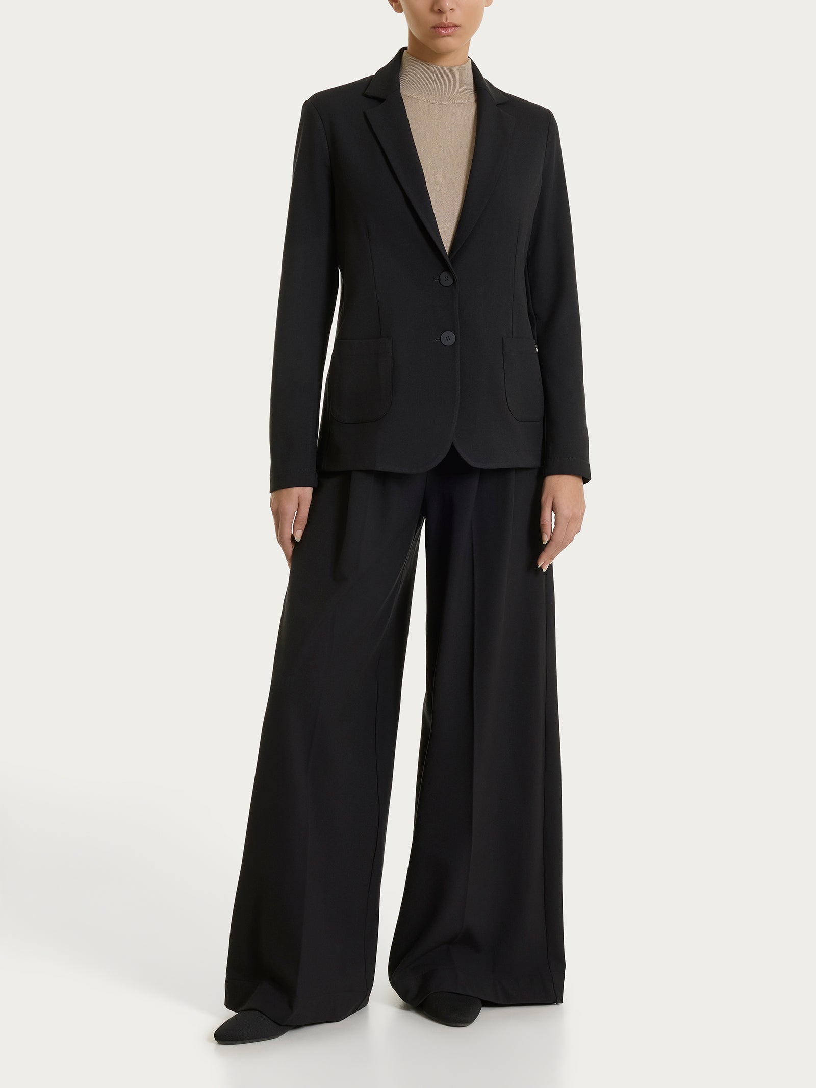 Ragno Flannel Twill Blazer Due Bottoni Nero Regular