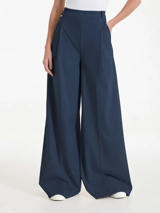 Ragno Compact Light Pantalone Palazzo Donna Bleu Ampio