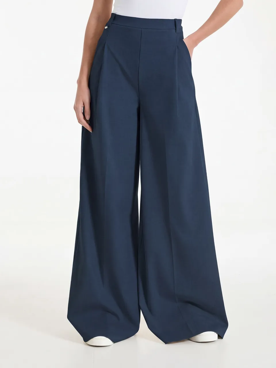 Ragno Compact Light Pantalone Palazzo Donna Bleu Ampio