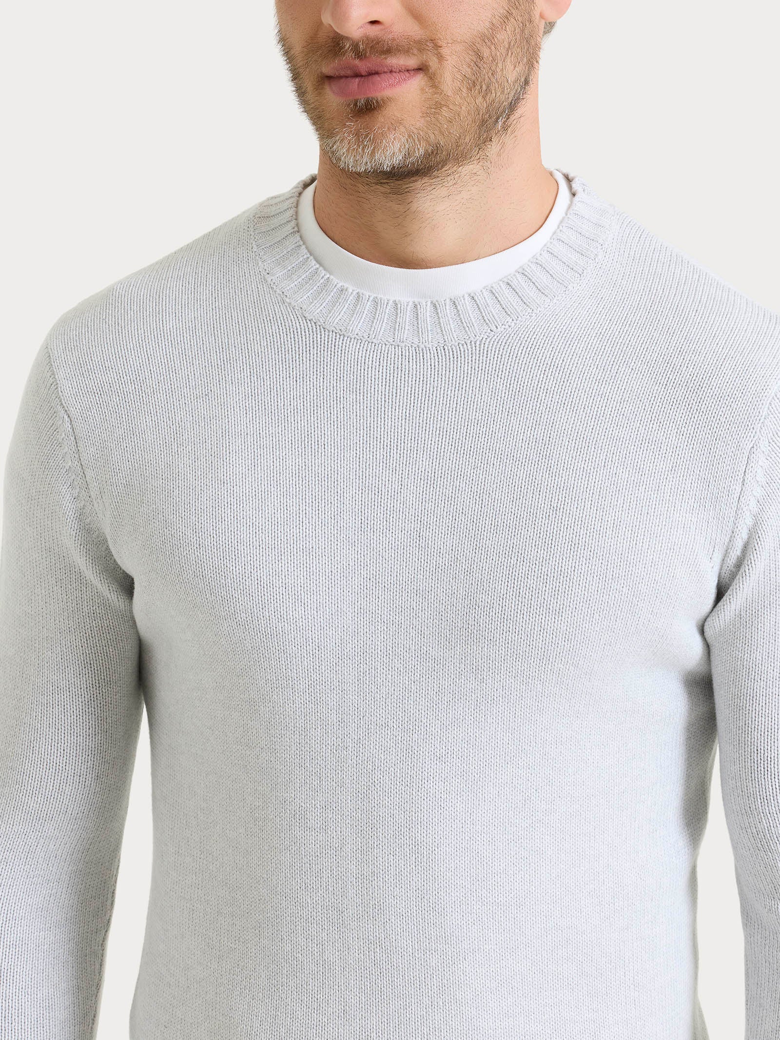 Ragno Winter Cotton Pull girocollo manica lunga Dawn Blue Mel.