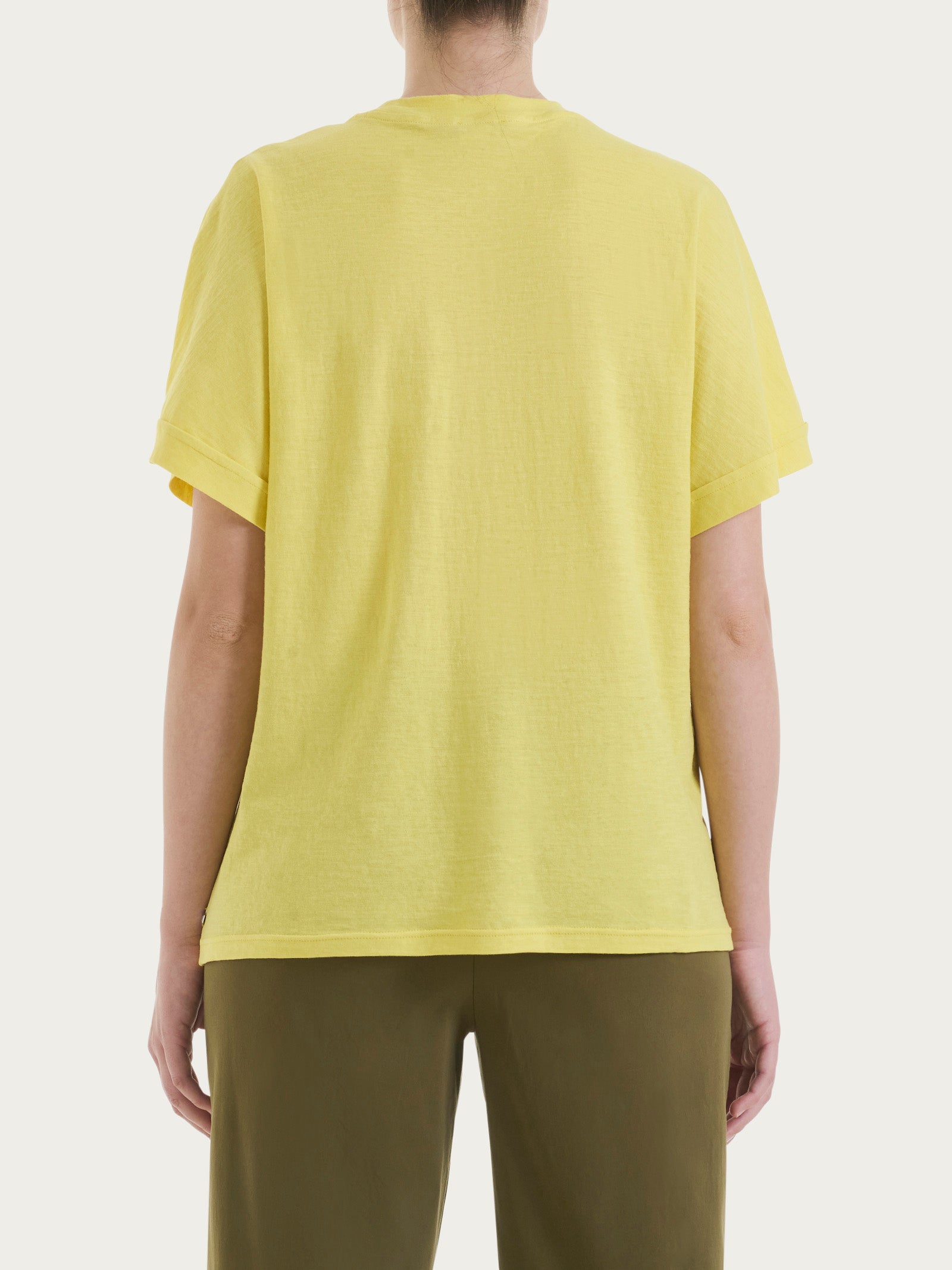 Ragno Slub Jersey Maglietta Donna Acacia Cotone Traspirante