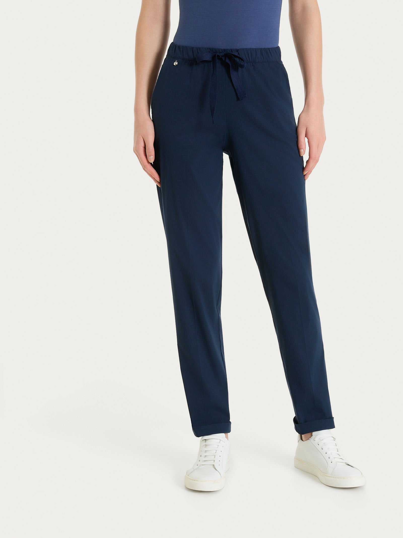 Ragno Super Fresh pantalone jogger donna Bleu cotone elasticizzato
