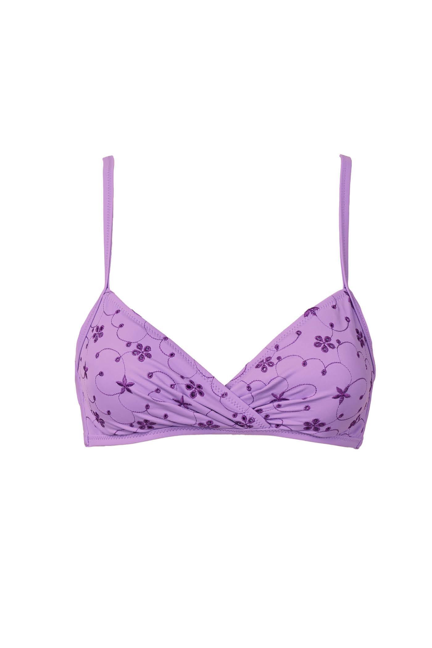 Goldenpoint Sangallo Double top bikini triangolo pizzo tinta unita