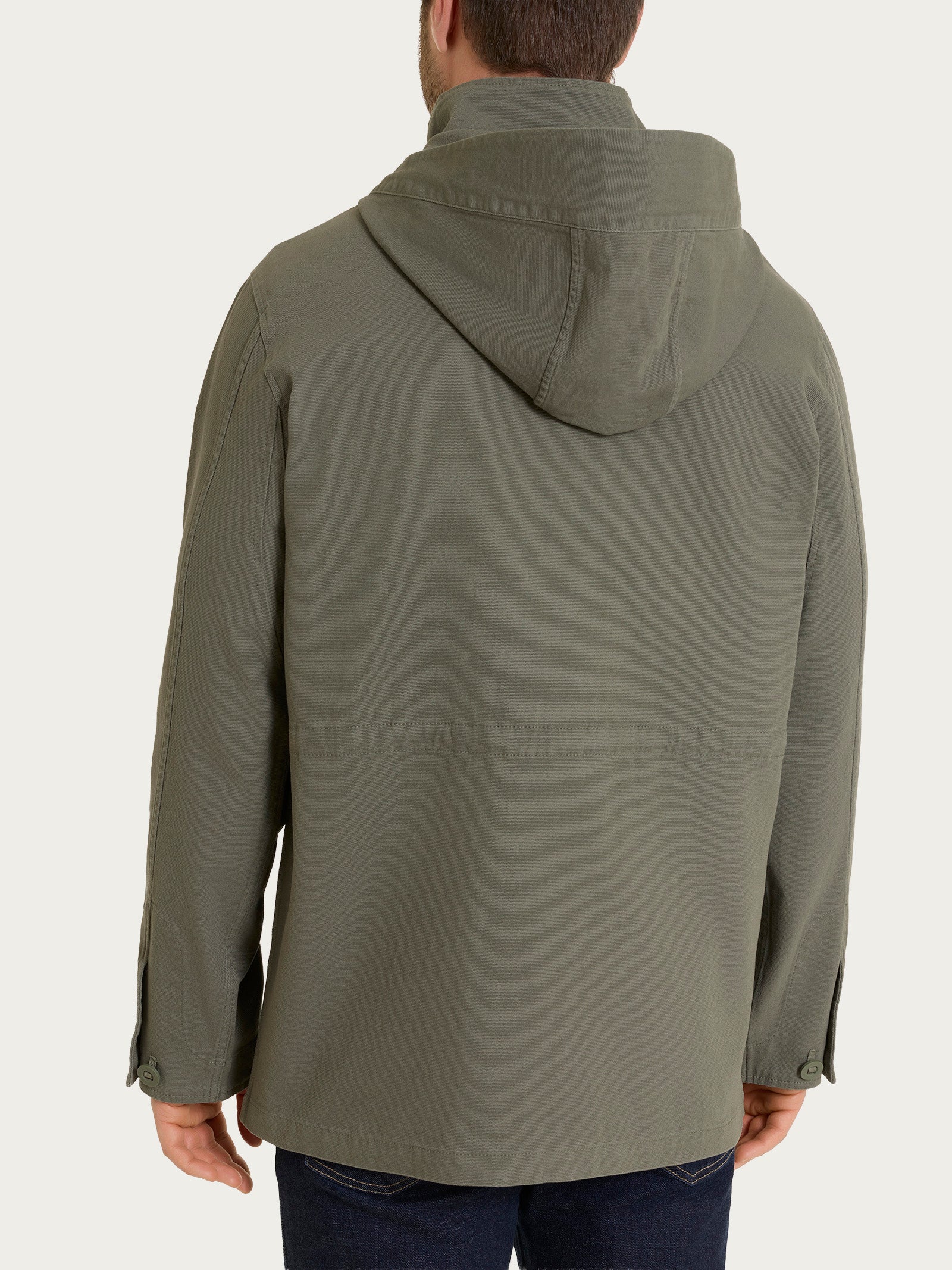 Ragno Canvas Stretch Cappotto Cappuccio Uomo Seagrass