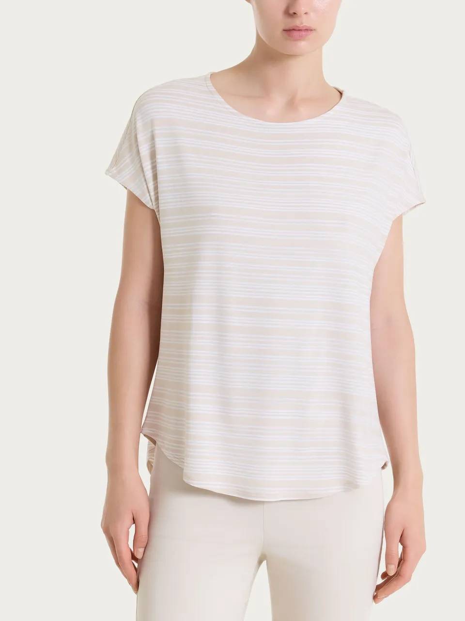 Ragno Viscosa Summer maglietta righe fantasia champignon