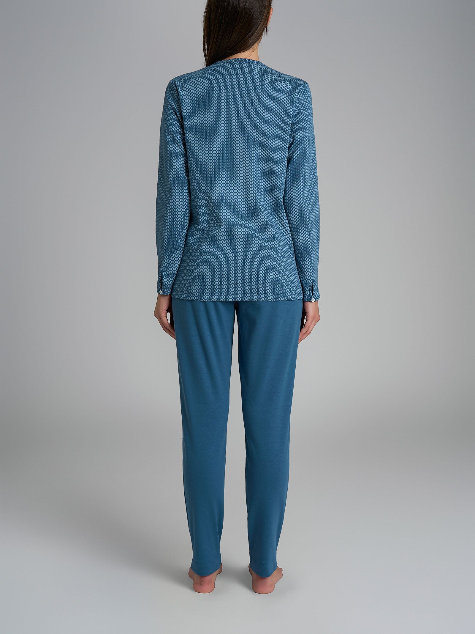 Ragno Interlock Pigiama Serafino 56-60 Real Teal Pizzo