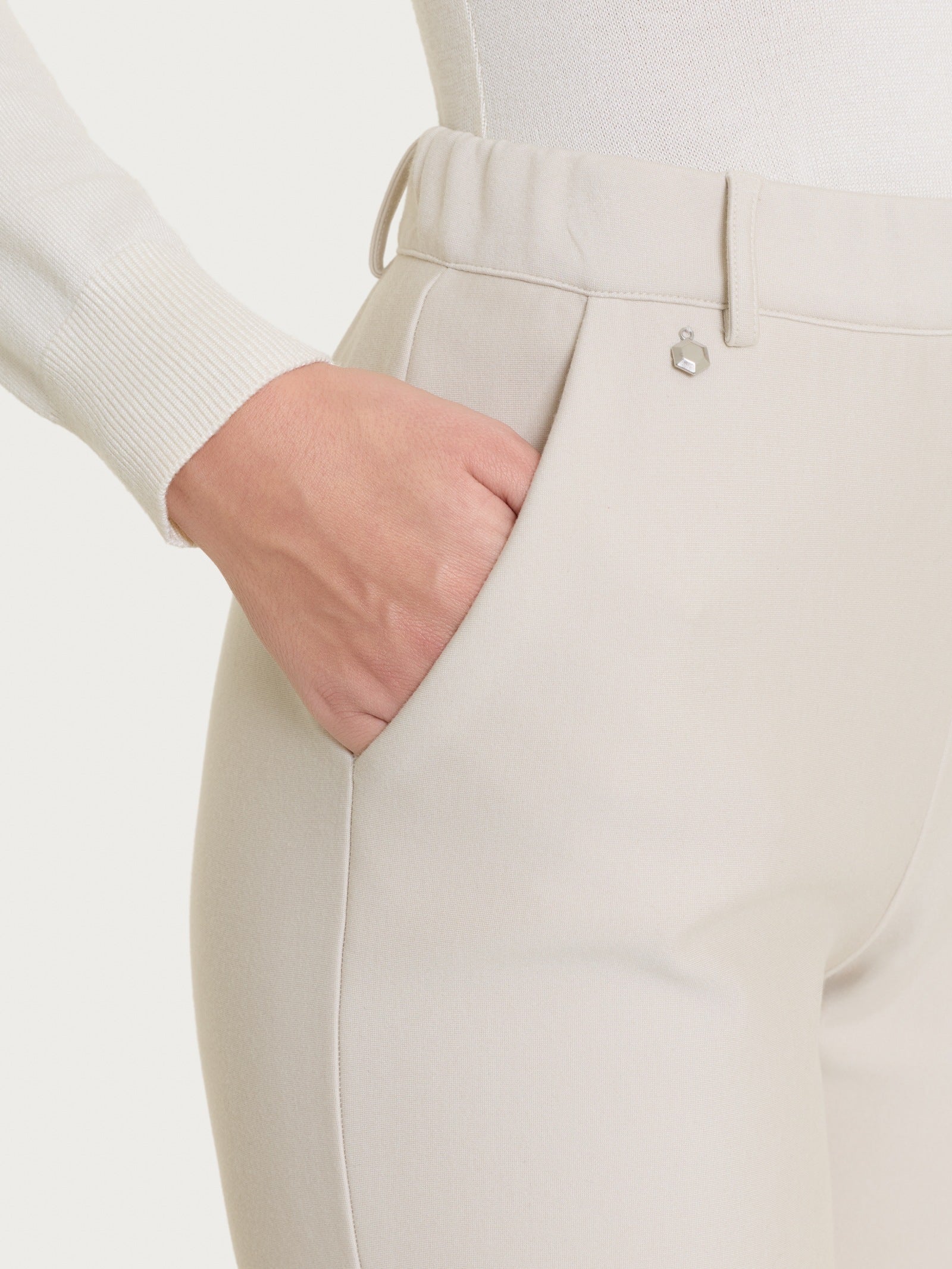 Ragno Compact pantalone flare Champignon misto viscosa