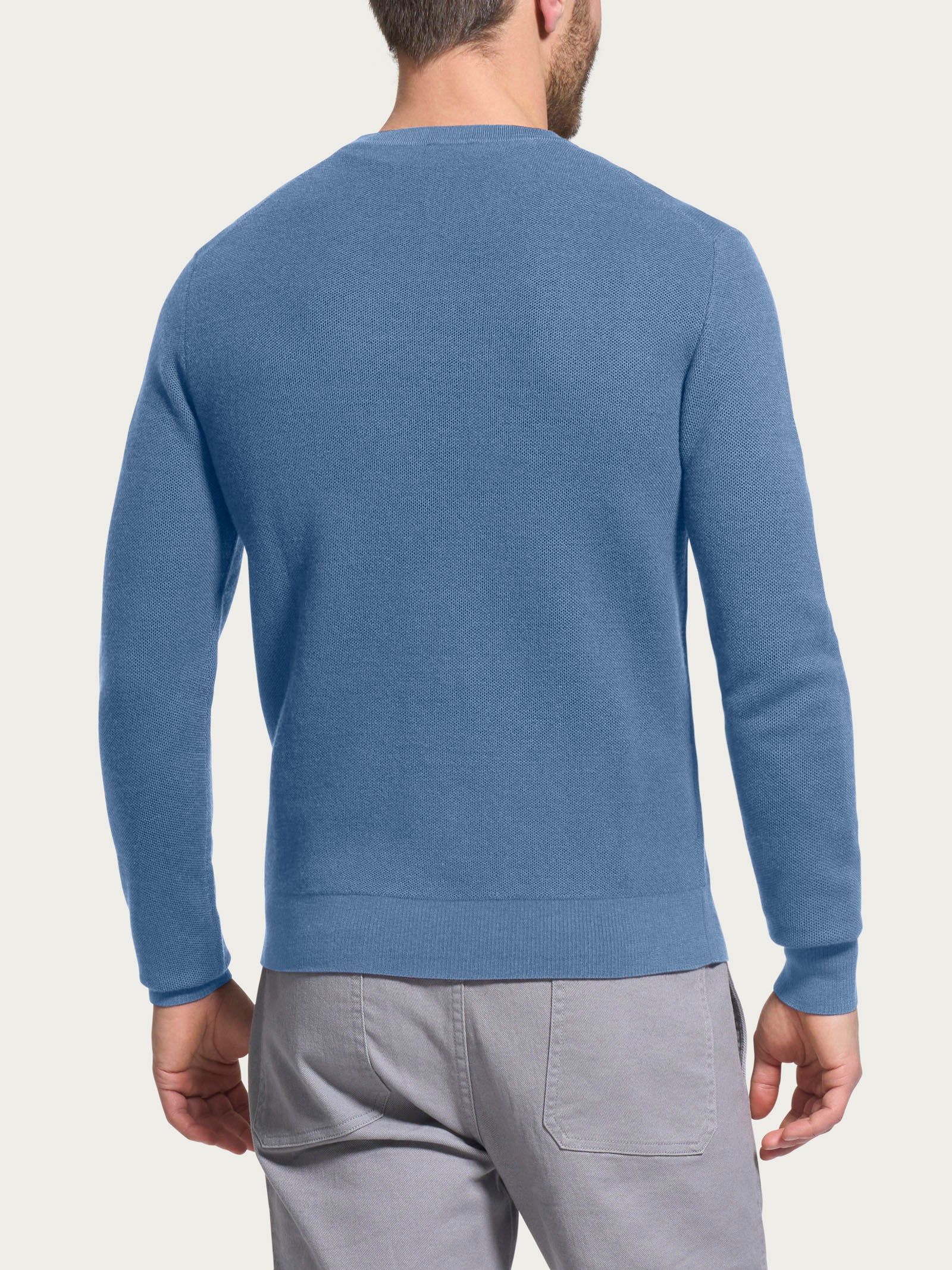 Ragno Merino Soft girocollo uomo Colony Blue lana