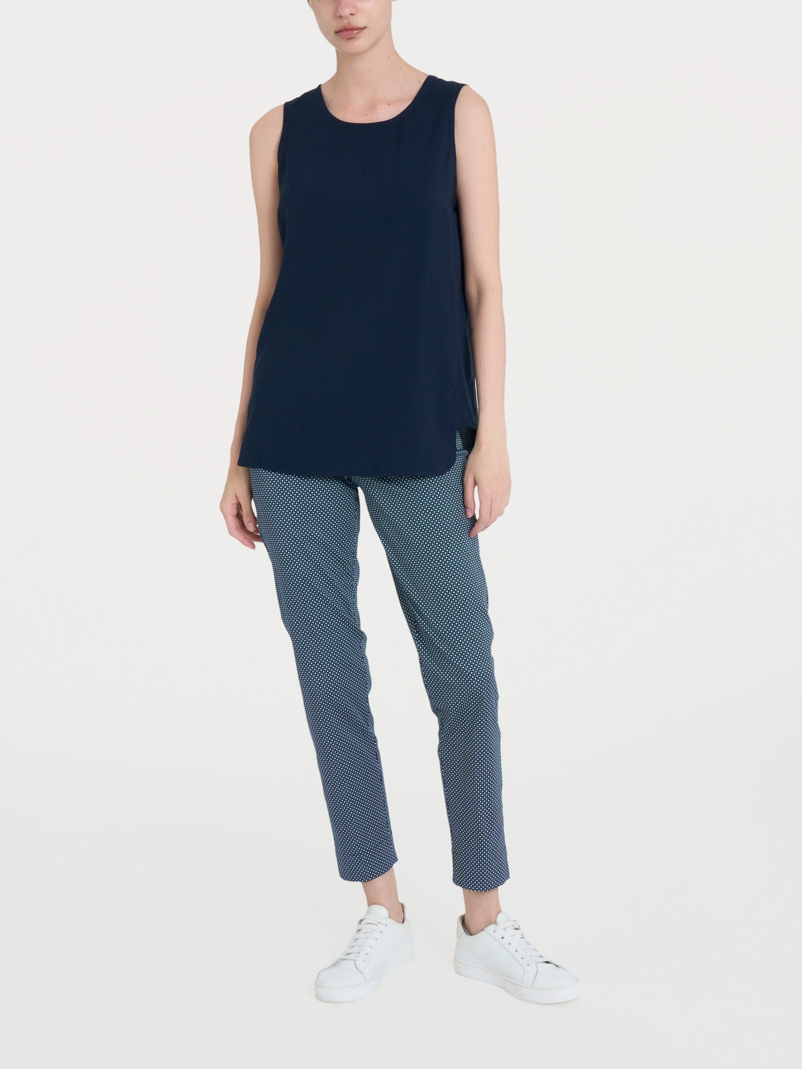 Ragno Viscosa Summer top spalla larga bleu inserto laterale