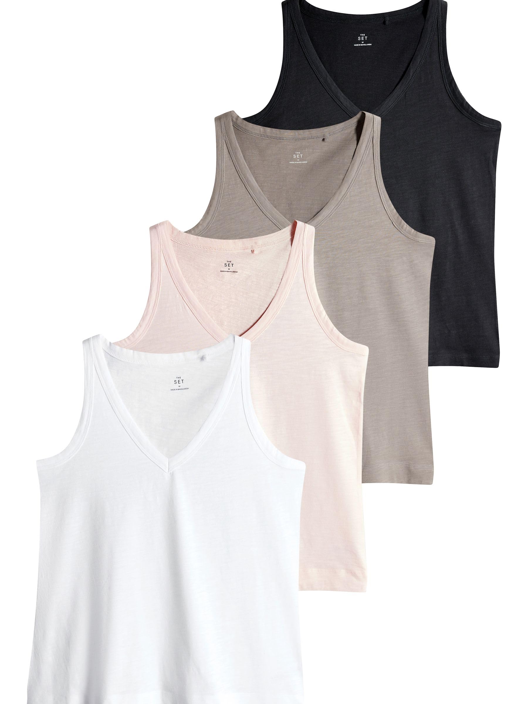 Next The Set canotta cotone scollo a V confezione 4 donna